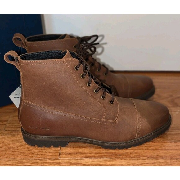 Quiet Luxury Cole Haan Grand+ Lug Chukka Boots Brown Leather NIB Men\'s 8.5‎